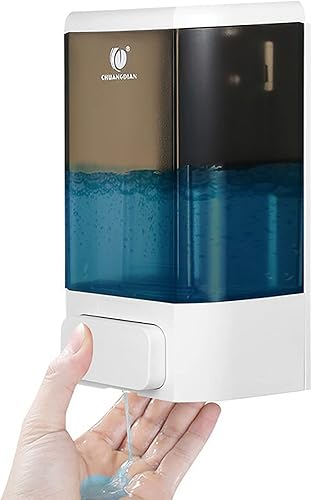 Hand Soap Dispenser Wall Mounted, 34oz (1000mL) Commercial Manual Refillable Liquid Soap Dispenser-White, CHUANGDIAN