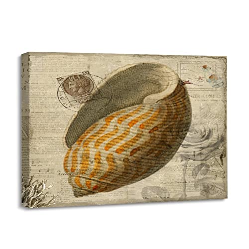 Arte de pared moderno de caracola para decorar tu salón con frescura marina