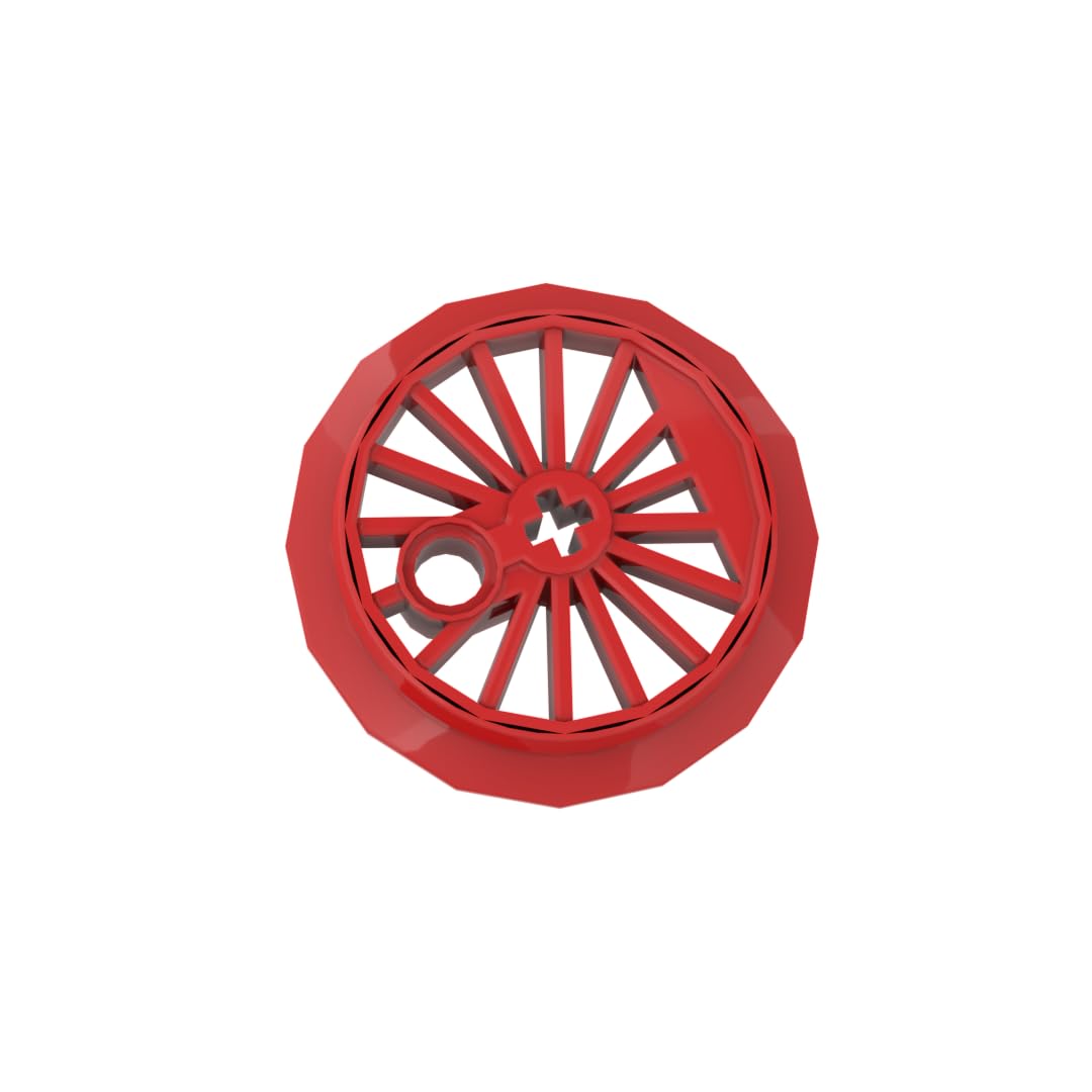 85489 Large Train Wheel (Axle Hole) 10 Pieces GDS-M289 Compatible with Lego MOC Building Blocks Color:Red 21