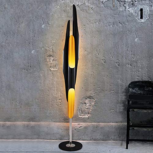 Lámpara de pie de diseño elegante en aluminio negro con tecnología LED