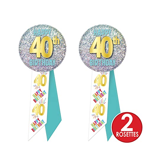 Épingles Happy 40th Birthday Beistle pour identifier l'invité d'honneur - 4