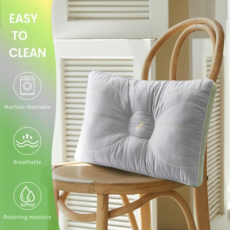 Knitted Cotton Neck Protection High Resilience Low Household Pillow