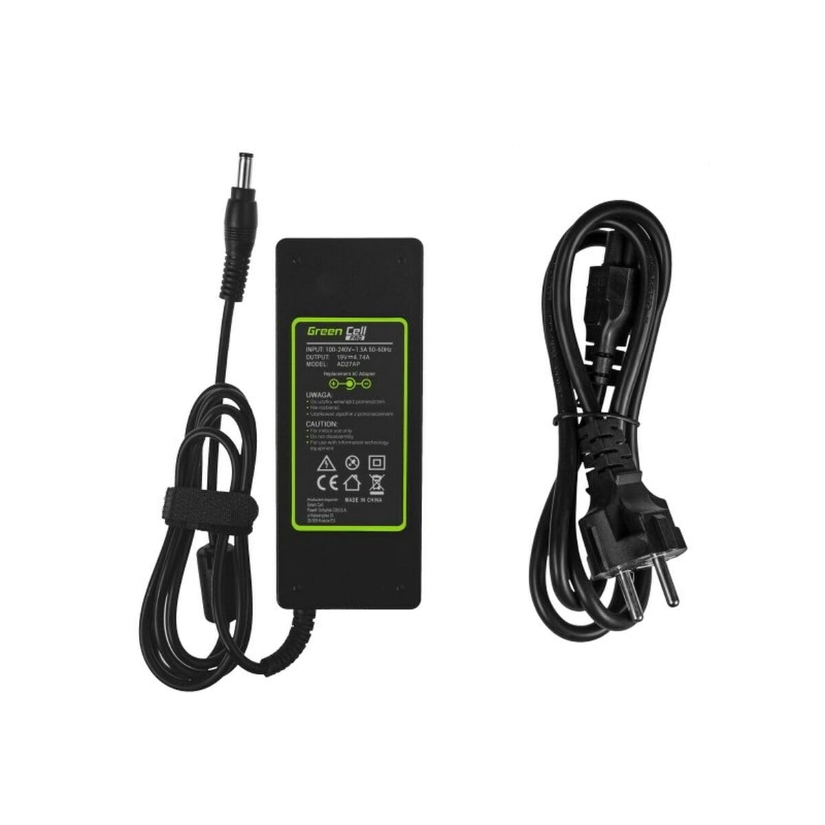 GreenCell Laptop zasilacz 19 V 4,74 A 90 W kompatybilny z Asus ADP-90FB ADP-90SB ACBEL API1AD43 EXA0904YH EXA1202YH ADP-90YD B ładowarka wraz z kablem zasilającym, typ wtyczki: okrągły (5,5-2,5 mm)