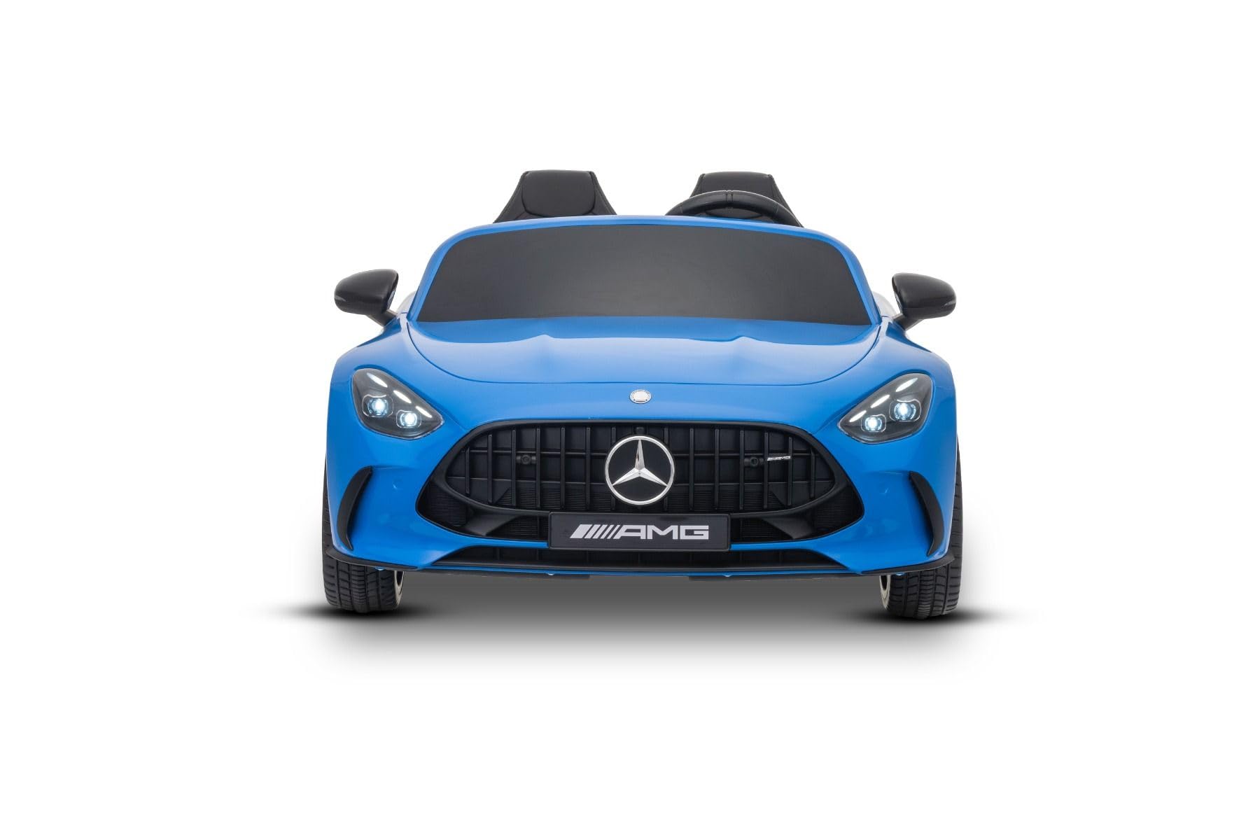 Elektryczny samochód dziecięcy Mercedes GT63 AMG 24 V z napędem 4 x 4, niebieski, dwumiejscowe, regulowane siedzenie kierowcy, miękkie koła EVA, pilot zdalnego sterowania 2,4 GHz, USB/Bluetooth