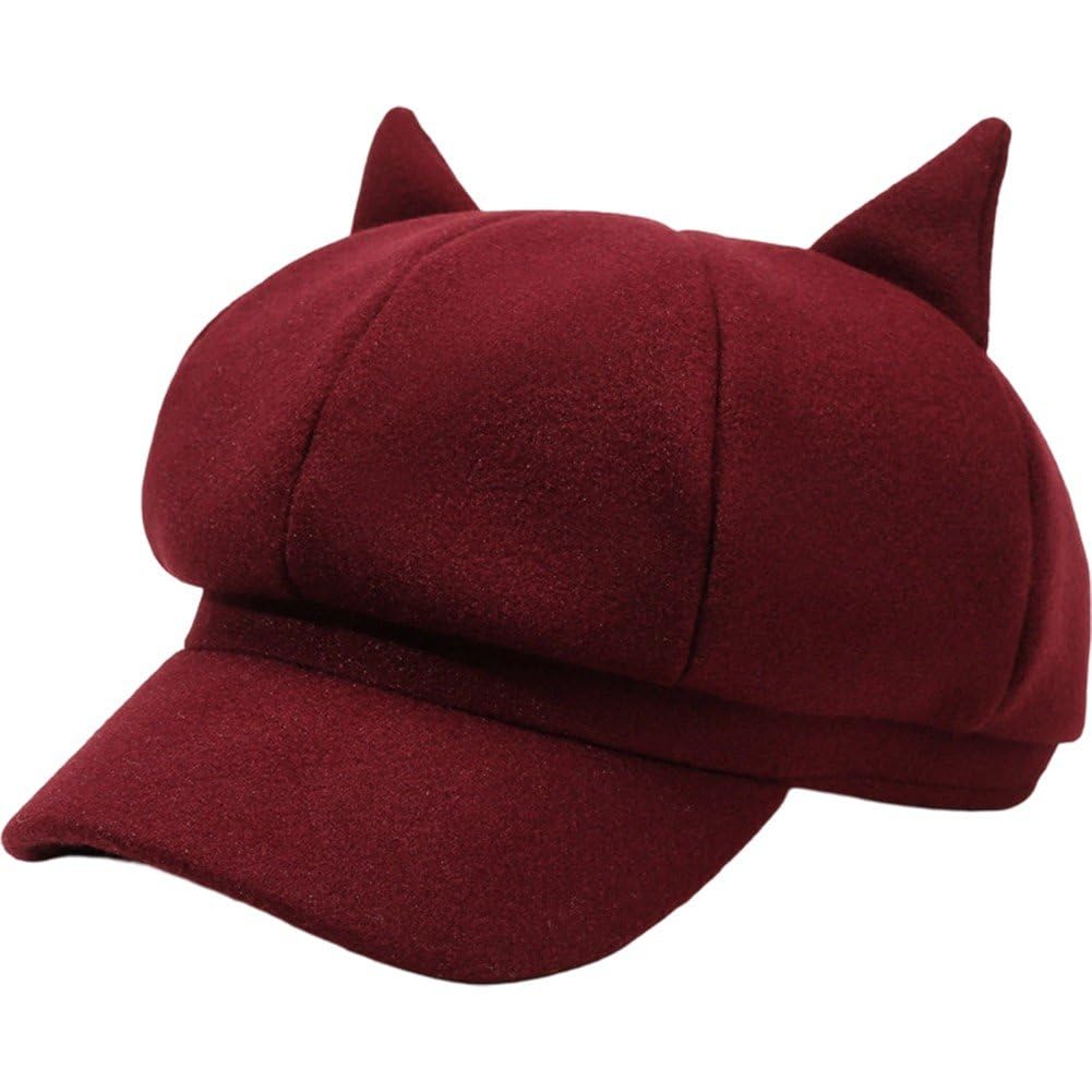 Casiler New Beret Women Cute Cat Ear Octagonal Hats Women Newsboy Cap Beret Women Vintage Painter Winter Hats for Women Octagonal Caps