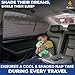 EcoNour Window Shades for Side Windows (Pack of 2) | Sun Shade for Car Heat and UV Protection | Adjustable Elastic Fabric Baby Car Shade | Rear Side Window Sun Shade Accessories (Large 40