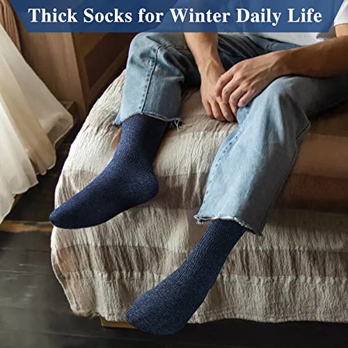 Reamphy 5 Pairs Men's Winter Thermal Wool Hiking Socks, Thick Warm Crew Boot Socks4
