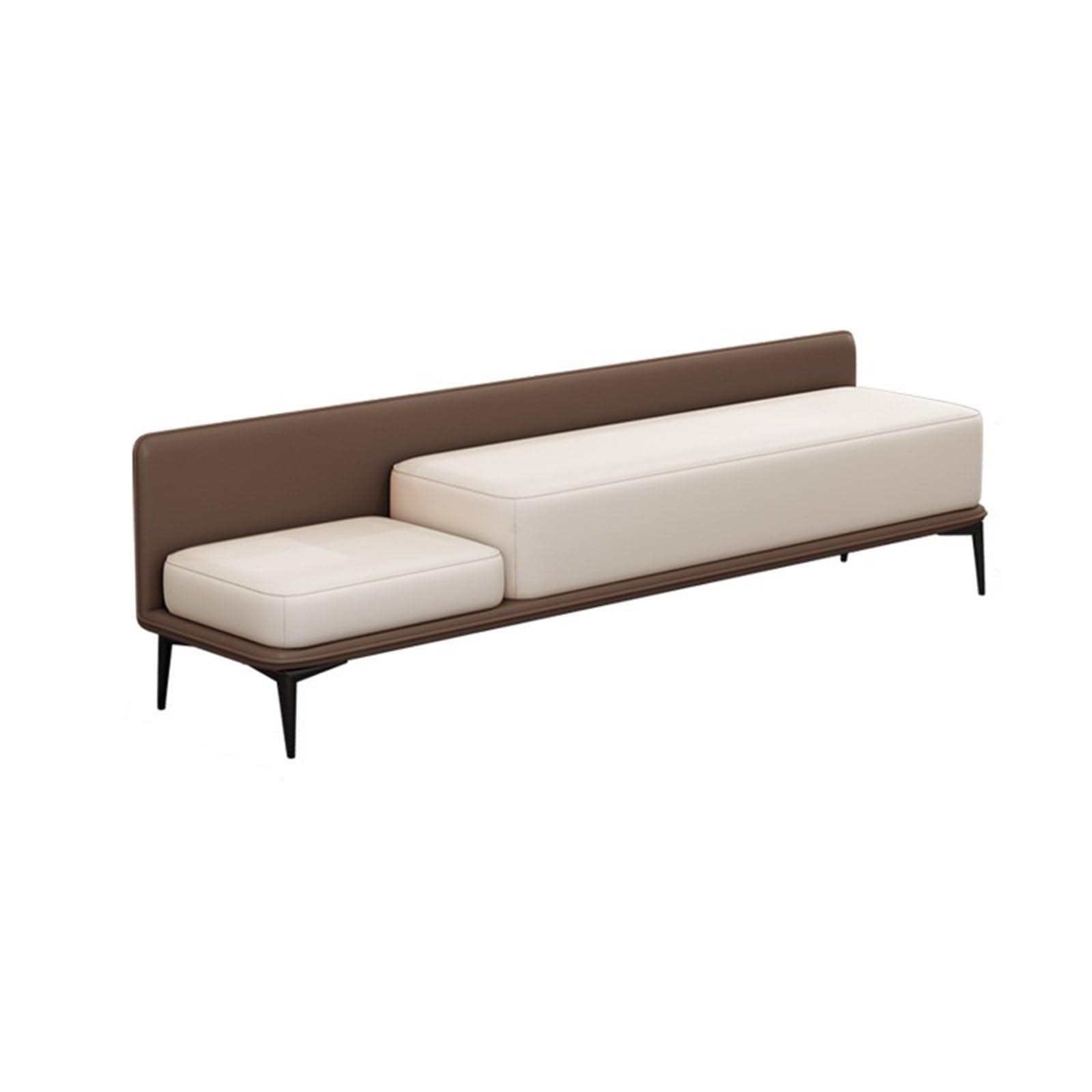 LMMIAOZ Brown Leather Storage Bench - Bed End Stool & Entryway Footstool - Stylish Foot of Bed Bench (150x40x52cm) - Bedroom Seating & Organization Solution