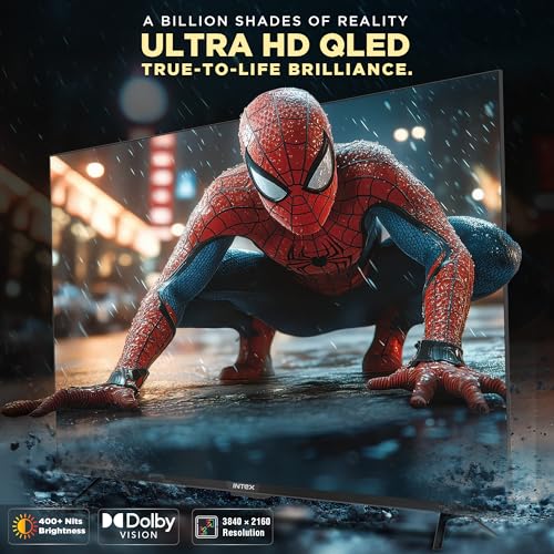 Image of Intex 164 cm (65 Inches) Frameless 4K QLED Smart Google TV | Android 14 | Dolby Vision & Dolby Atmos | 120Hz Refresh Rate | 2GB RAM + 32GB Storage | Google Assistant | Chromecast Built-In | LED-GQ6511