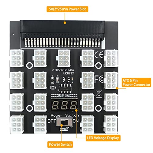 Carte de répartition PCI-E 12V 50 broches pour rig de minage multi-GPU - 3