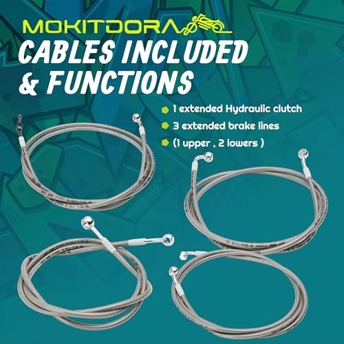 Cables de embrague para Harley Road King y líneas de freno 14-16 pulgadas ABS 6