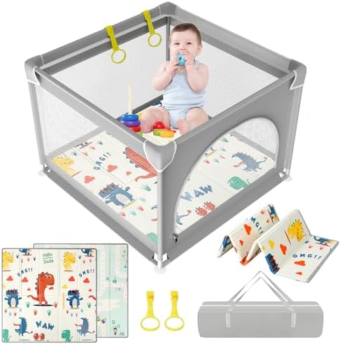 Box Bambini 90x90cm Con Materassino Schiuma - Recinto Sicuro Con Rete Traspirante Per Interni Ed Esterni - Foto 11