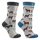 WHD Horse Breed Socks 2-Pack (Gray Heather, Medium)