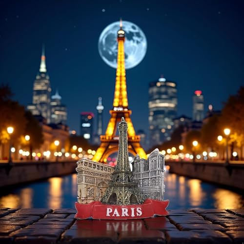 Imán para refrigerador Torre de París 3D, pack de 2 miniatura 3