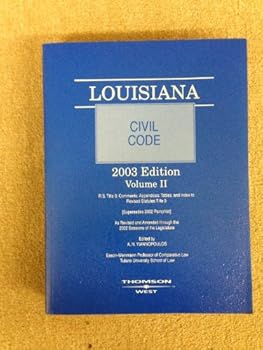 Paperback LOUISIANA CIVIL CODE 2003 Book