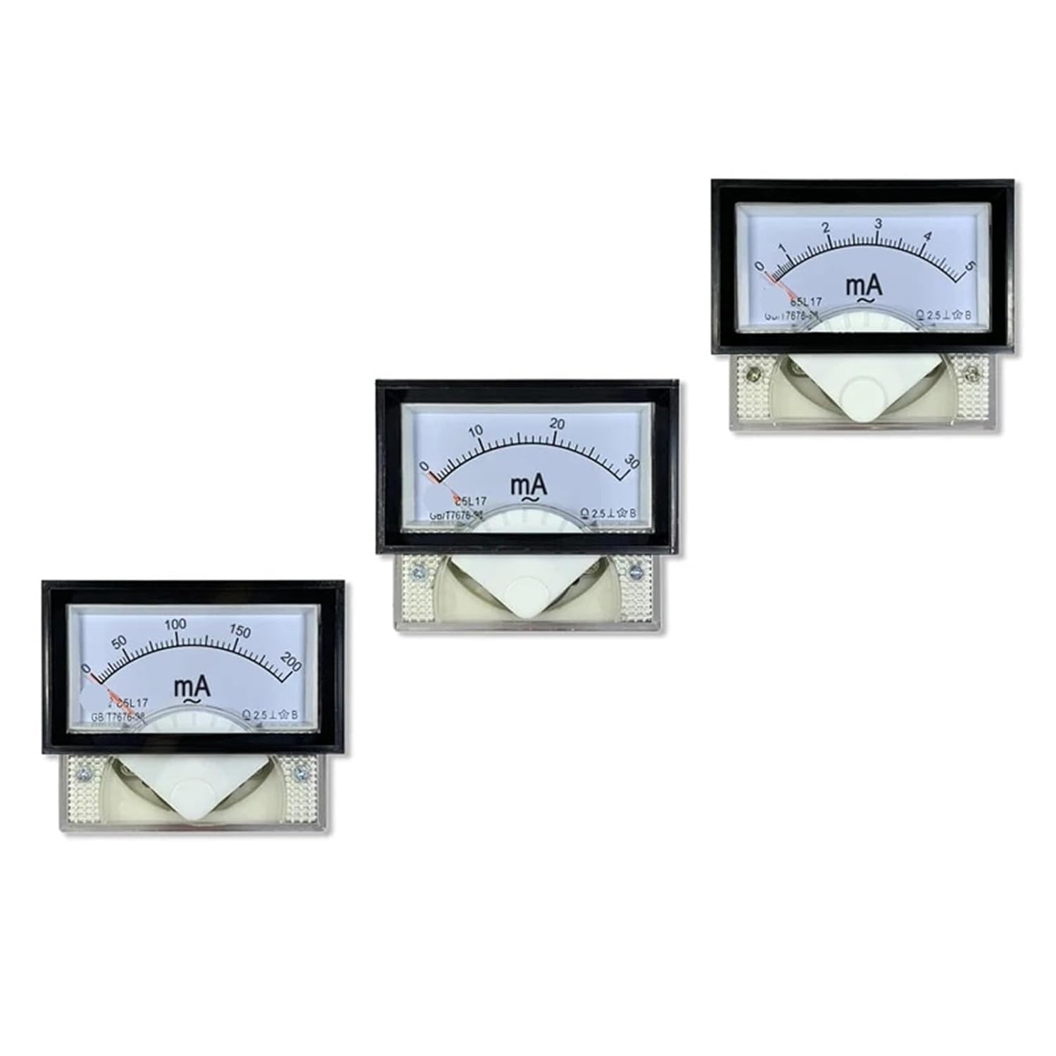 85L17 AC Milliammeter 5mA10mA20mA5-500mA Black Frame Ammeter 40 * 70mm 1Pcs(AC 20mA)