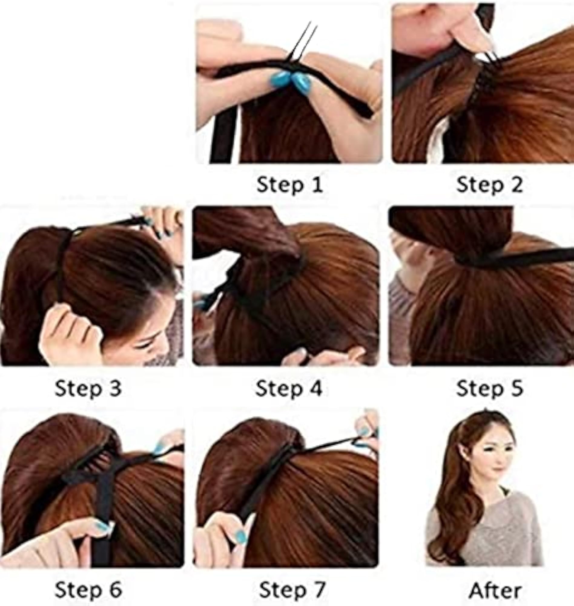 Brown Ribbon Straight Hair Extensions for Girls