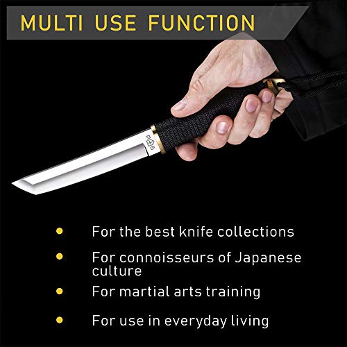 Grand Way Japanese Fixed Blade Tanto Knife - 5,9" Polished Sharp Blade - Knives With Paracord Handle - Survival Ninja Knife With Sheath - Mens Gifts - Birthdaychristmas Father's Gift 2307 #TOP2