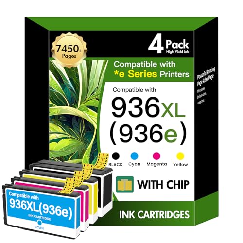 936XL 9125e 936 Ink Cartridges Combo Pack: Replacement for HP 936e 936 Ink Cartridges for HP Printers OfficeJet Pro 9120e 9125e 9730e 9135e 9130e 9130 9130b 9128e 9122e 9110b 9120b Series