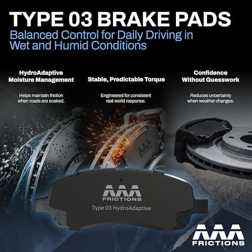 AAA Frictions ClimateFlex Rear Brake Calipers and Pads for Honda CR-V 2007-2016 | Type 03 HydroAdaptive for Wet and Humid Braking Stability — view 3