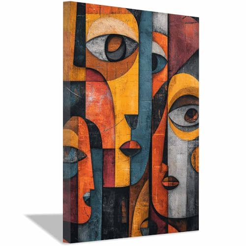 Tableau abstrait moderne orange pour décorer un mur vide sans effort