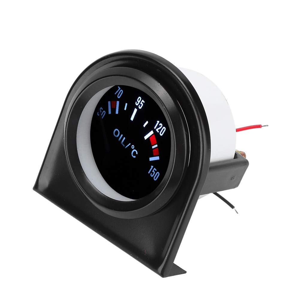Jauge de température d'huile de 52 mm, jauge de température d'huile de pointeur de voiture de lumière LED de 2 pouces 50-150 ℃