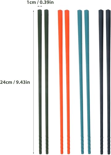 Miniatura 8 de SHOWERORO 4Pairs Palillos de silicona con núcleo de acero, palillos a prueba de calor, aptos para lavavajillas públicos