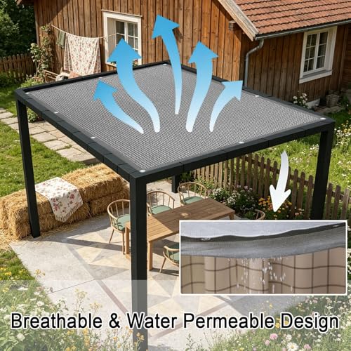 Voile d'ombrage rectangulaire gris 70x370 cm anti-UV perméable pour jardin