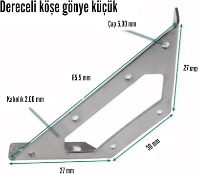 Metal Corner Connection Apparatus, 10 Pieces Furniture Cabinet Mounting Brackets, Wall Fixing Miter, 65.5x30x27mm