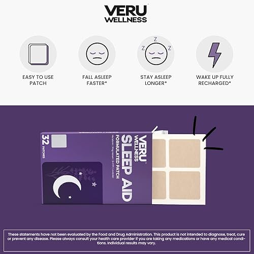 Miniatura 4 de Wellness Tree Parches naturales para dormir, contiene melatonina, 5-HTP y magnesio, sueño tranquilo y jet lag - Duerme más rápido - Parche para