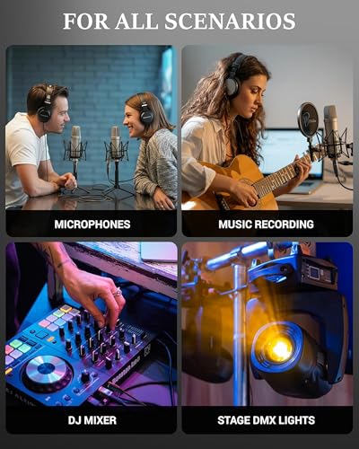 Image of MX XLR male to female microphone cable wire 3 pin mic cable microphone cord wire mic cable 5 meter for Guitar Audio Speaker Cable Multicolor (XLR Male to Female, 1.5 MTR)