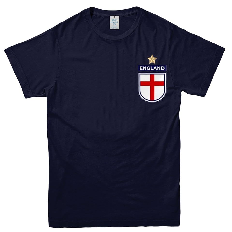 England Tshirt Tee Top World Cup 2026 Football Shield Design Mens Kids Unisex Navy — image 1