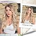 Lady Miranda Blonde Wigs for White Women Brown to Ash Blonde Natural Looking High Density Heat Resistant Synthetic Hair Weave Full Wigs for Women Middle Part Long Ombre Blonde Wavy Wig (T/Ash Blonde)