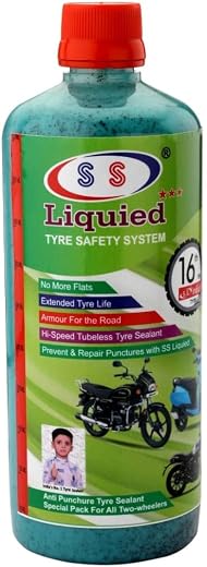 SS Liquied Anti Puncture Tyre Sealant for Tubeless Bike and Scooter Tyres, 500 ml, Liquid Form