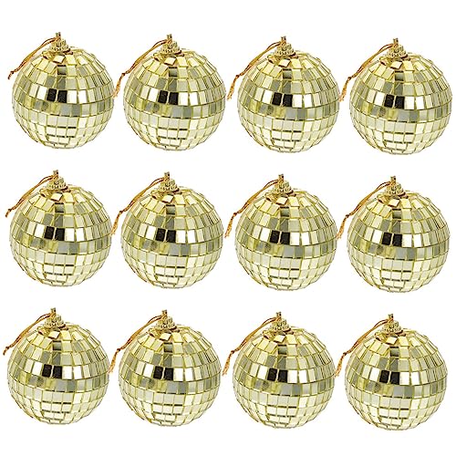 Abaodam Small Disco Ball Mirror Balls 12pcs Reflective Christmas Tree Ornaments Xmas Decor