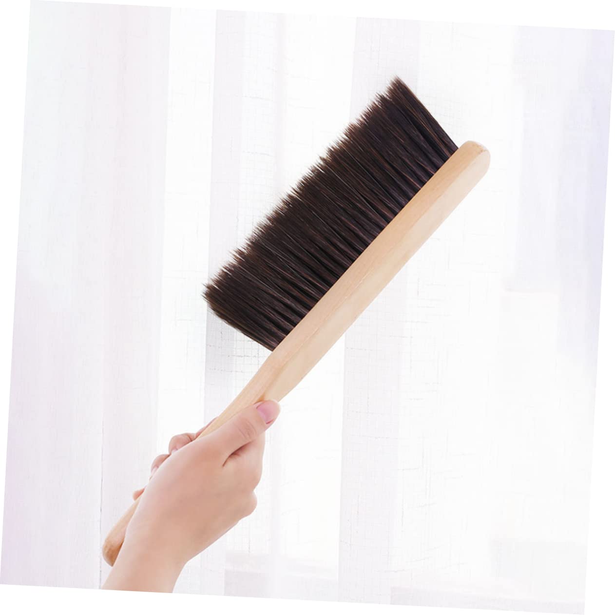 IWOWHERO Hand Broom with Wooden Handle Versatile Sofa Cleaning Brush for Dust and Debris Compact for and Portability for Furniture Bed and Countertop Cleaning