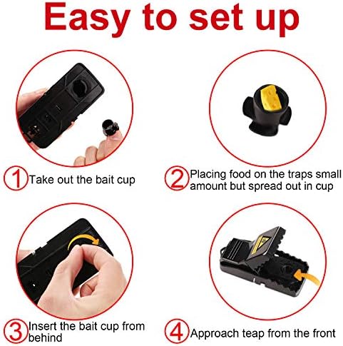 Mouse Traps 8 Pack - Humane Instant Catch Reusable Indoor/Outdoor Snap Traps for Small Mice, Safe & Effective Rodent Catcher with Easy Clean Design (Kids & Pets Friendly) - 4