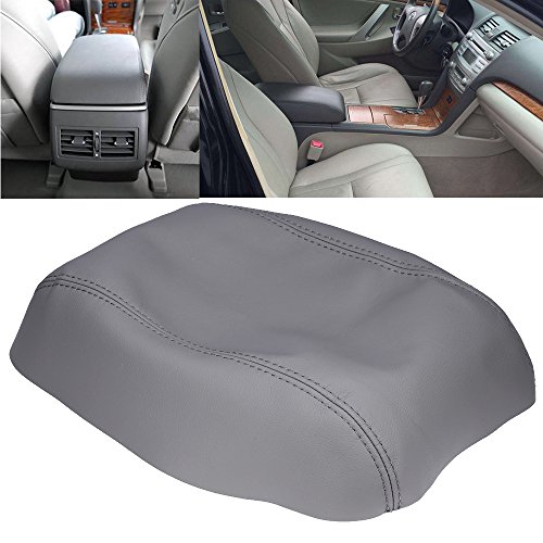 QKPARTS Armrest Center Console Lid Cover Microfiber Leather Fits for Toyota Camry 2007-2011 Gray