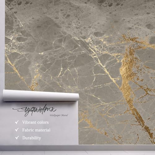 YQWDMX -Gold Abstract Marble Texture Bedroom Wallpaper XT15 M 140" x 91" by YQWDMX - Image 3
