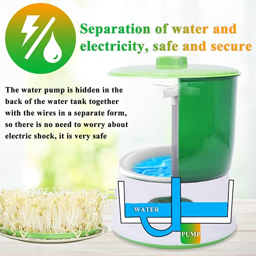 Consfly Bean Sprouts Machine Automatic Bean Sprouts Maker 2 Layers Seed Sprouter for Home Use 110V - Thumbnail 4