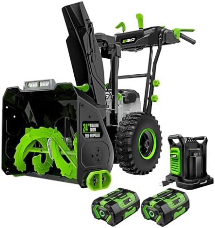 EGO POWER+ 24" Electric Snow Blower, Cordless Self-Propelled 2-Stage, Includes (2) 56 V 7.5Ah Batteries and Dual Port Charger - SNT2405