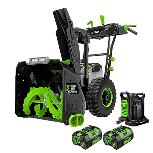 EGO POWER+ 24" Electric Snow Blower, Cordless Self-Propelled 2-Stage, Includes (2) 56 V 7.5Ah Batteries and Dual Port Charger - SNT2405