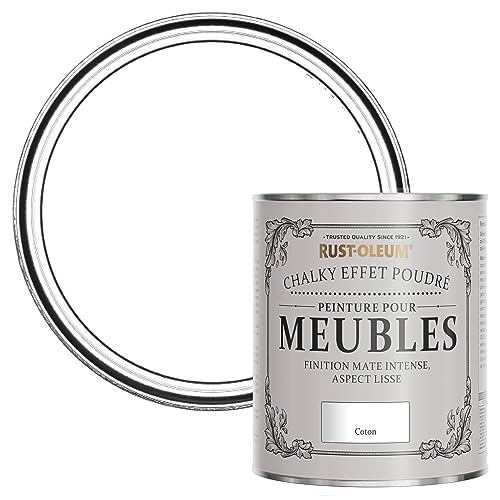 Rust-Oleum Peinture Blanche pour Meubles Chalky, Mat Effet Poudré - Coton 750ml