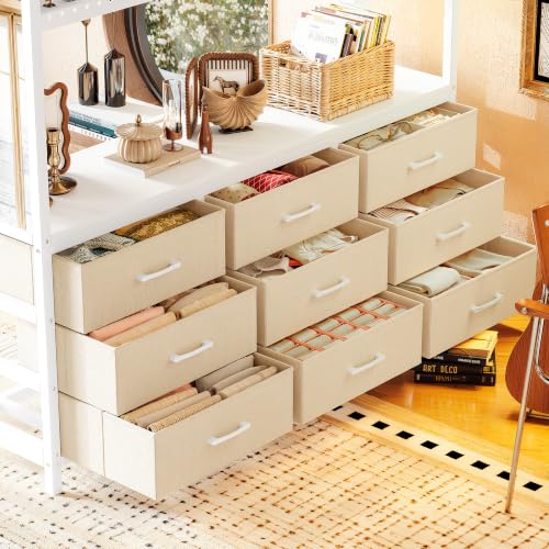 Image of Bellemave Full Size Loft Bed Frame with Desk and Storage Drawers,White