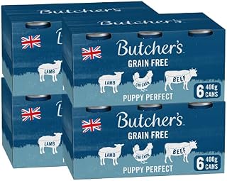 BUTCHER'S Puppy Wet Dog Food Tin Cans Grain Free 9.6kg (24 x 400g)
