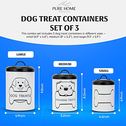 Metal Dog Treat Containers with Lids (Set of 3) – Customizable Chalk Labels & Chalk Included – Dog Food Storage/Dog Treat Jars for Kitchen Counter Metal Dog Treat Containers with Lids (Set of 3) – Customizable Chalk Labels & Chalk Included – Dog Food Storage/Dog Treat Jars for Kitchen Counter