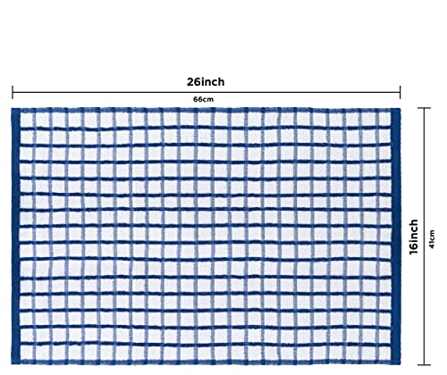 White Classic Premium Dish Towels for Kitchen, with Hanging Loop [8 Pack] Heavy Duty Absorbent 100% Cotton 410 GSM Terry Kitchen Towels, 16x26 (Blue)