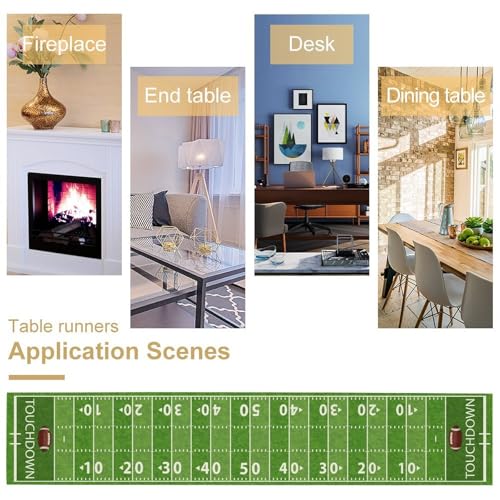 Image of Football Table Runner,Kids Rugby Party Decorations Fall Football Tablecloth Sport Themed for Indoor Home Decor Dining Room Kitchen Party Tabletop Decor 13 inchx36 inch