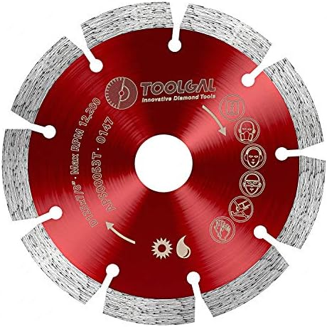TOOLGAL Diamond Blade 5" for Masonry - Wet and Dry Cutting of Concrete/Tiles/Stone - ⅞” Arbor fit to Angle Grinders, Circular Saws, Masonry Saws, Tilesaw and Cutoff Cutters