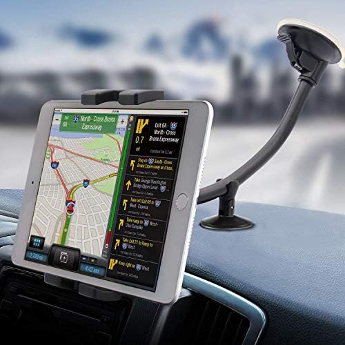 woleyi Car Tablet Holder Windscreen, Car Windshield Tablet Mount with Gooseneck Long Arm Suction Cup for iPad Pro 9.7 10.5 11, Air Mini 5 4 3 2, iPhone Series More 4-11" Cell Phones and Tablets